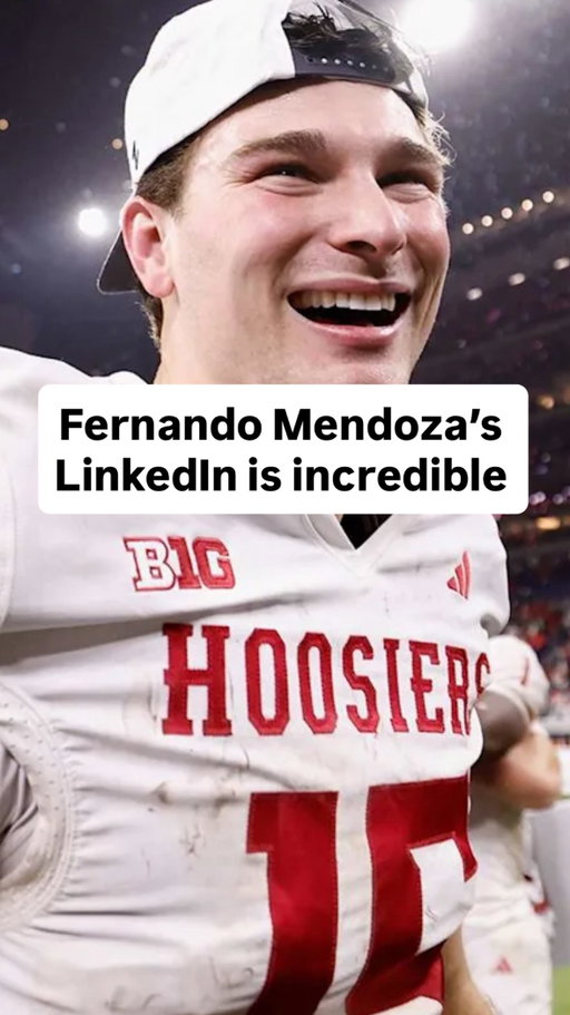 Indiana Heisman winning QB Fernando Mendoza’s LinkedIn page and history is hilarious #CollegeFootball #indianahoosiers #fernandomendoza #collegefootballplayoff #heismantrophy