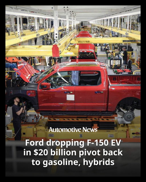 Ford Motor Co. is drastically scaling back its electric vehicle plans and refocusing its U.S. manufacturing footprint on hybrid and gasoline vehicles to reduce losses from an EV market that never developed the way it envisioned.

Ford on Dec. 15 said the change in strategy will cost the automaker about $19.5 billion that will mostly be accounted for in fourth-quarter special charges. Still, Ford raised its 2025 guidance to “about $7 billion” in adjusted earnings before interest and taxes, from a previous range of $6 billion to $6.5 billion, citing “continued underlying business strength” and cost improvements.

Ford said it is discontinuing the F-150 Lightning, a truck its top executives once likened to the Model T in significance, after less than four years of production. Ford already halted production in October after a fire at an aluminum plant supplier so it could divert resources to more profitable gasoline and hybrid versions of the F-150.

#automotive #news #EVs #autoindustry #Ford #F150 #F150Lightning