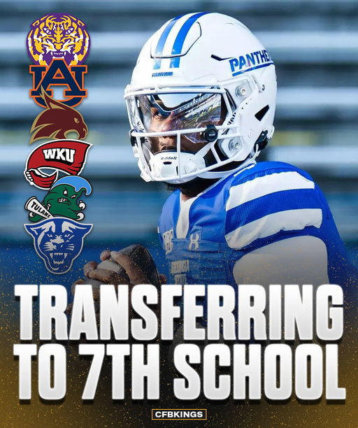 Georgia State QB TJ Finley is entering the transfer portal again, seeking a 7th year of eligibility.

Finley previous played for LSU, Auburn, Texas State, Western Kentucky, and Tulane, and is now looking to transfer to a 7th school.

He was playing at LSU in the COVID season, a year after Burrow was there. 

Mr. Worldwide strikes again 😭