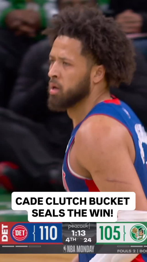 @cadecunn1ngham breaks out the nasty move into the stepback jumper to help secure the win for the @detroitpistons! 🤩