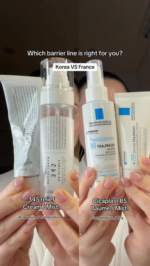 Which barrier line is right for you?

Cicaplast B5 Baume & Mist: If your looking for a product to use after laser, Eczema or have extremely dry skin, these are your best products!

@Dr.Althea US 345 Relief Cream & Mist: If your looking for a daily barrier supporting range that’s light weight but extremely hydrating & anti-inflammatory, these are your perfect products ( these work for all skin types aswell! ) Draltheapartner