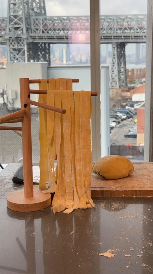 🎄 There’s nothing more comforting than homemade pasta during the holidays! 🇮🇹✨ Make it from scratch, roll it by hand, and serve it with your favorite festive sauce. Because the best gifts are the ones made by hand—and shared at the table. 💛🍝 @chefmarco_nyc 

🧾 Ingredients
¾ cup all-purpose or 00 flour (100 g)
1 large egg
A pinch of salt
Note: “00” flour is preferred for a smoother texture, but all-purpose flour works well too.
👩‍🍳 Instructions

1️⃣ Make the dough
Pour the flour onto a clean countertop or large board.
Make a well in the center and crack the egg into it.
Add a pinch of salt.
Using a fork, gradually incorporate the flour from the edges into the egg until a dough starts to form.
2️⃣ Knead
Once the mixture becomes difficult to stir, begin kneading with your hands.
Knead for 7–8 minutes, or until the dough is smooth and elastic.
If the dough is too dry, wet your hands slightly; if it’s too sticky, sprinkle on a little more flour.
3️⃣ Rest
Wrap the dough in plastic wrap or cover with a bowl.
Let it rest at room temperature for at least 30 minutes.
4️⃣ Roll it out
Using a pasta machine or rolling pin, roll the dough to your desired thickness.
Start from the thickest setting and work your way down if using a machine.
5️⃣ Shape the pasta
Cut the dough into your preferred shape: tagliatelle, fettuccine, pappardelle, ravioli—whatever you like!

#HomemadePasta #ItalianChristmas #Pastalover #giallozafferanolovesitaly