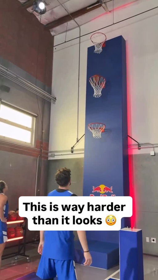 The 20-FOOT triple hoop challenge @redbullusa