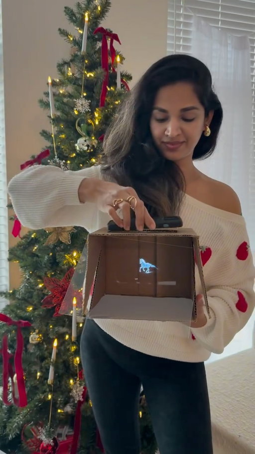 💬 Comment “GUIDE” for FREE step-by-step instructions! 

Mini hologram theatre for your little one is a must-do screen-free activity 🤍✨

The way she lit up every single time when the hologram magic appears… has my whole heart 🥹

Just pure wonder, imagination, and those wide-eyed moments that make parenting feel magical.

Try this hologram trick with your toddlers and tag me! I want to see all the magic happen again ✨

They grow so fast, but their sense of magic makes even the simplest moments feel brand new.

Here’s how you can do this mini hologram theatre too! (step-by-step process pinned below in comment ✨)

Materials you’ll need:
📦 Cardboard box
📐 Thin, sturdy transparent plastic sheet
📱 Phone or tablet
✂️ Scissors or craft knife
🎥 3D hologram video from YouTube
🖊 Optional: ruler or pencil for markings
 

Every kid deserves a little everyday magic 🤍

#toddlerfun #toddleractivities #toddleractivity #toddlerlife #toddlermomlife
#screenfreeactivities #screenfreefun #kidmagic #hologramfun #hologramtrick
#funforkids #kidsactivitiesathome #momlife #momcreator #momswithcameras
#momcommunity #momreels #parentingjoy #playathome #everydaymagic
#creativeplay #littlemomentsbigmemories #momsofinstagram #viralreels