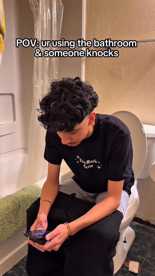 this how it feels, using a restroom at a party…😔

-
.
 #kickbackcrew #explorepage #reels #skits #comedyskit #sanbernardino #relatable #pov #povs #restroom #knocking