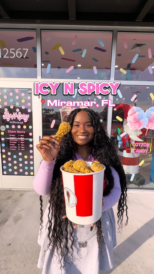 Ice cream, but make it DIFFERENT 😮‍💨🔥 I stopped by @icynspicymiami @icynspicy_miramar to try some of their newest items and listen… they’re creative, bold, and surprisingly delicious.

Here’s what I tried 👇🏽
🍗 Fried Chicken Ice Cream (yes, really 👀)
🍓 Poppz Fruit Ice Cream

These flavors are unique, fun, and 100% worth trying if you love dessert spots that actually do something new. If you’re into trying viral desserts or just want something outside the box — this place is a must.

📍 12567 Miramar Pkwy, Miramar, FL 33027

Save this for your next dessert run 🍦✨
-
-
#IcyAndSpicy #MiramarEats #SouthFloridaDesserts #IceCreamLovers #DessertSpots #FoodieReels #FoodieFinds #ViralDesserts #DessertTok #SouthFloridaFoodies #UniqueDesserts #FoodPlacesToTry #AshleyDesires