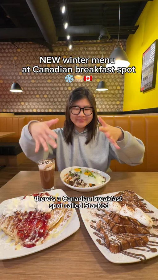 Trying out @stackedpancake NEW winter menu items ❄️ I’ve always been a savoury girl but to my surprise my favourite was their pancakes?! Definitely worthy to be called a pancake house 🥞

Which one would be your first order? 👇
.
.
#AD #StackedPancake #Breakfast #Pancakes #BreakfastSpot #Canadian #Brunch #CozyMeal