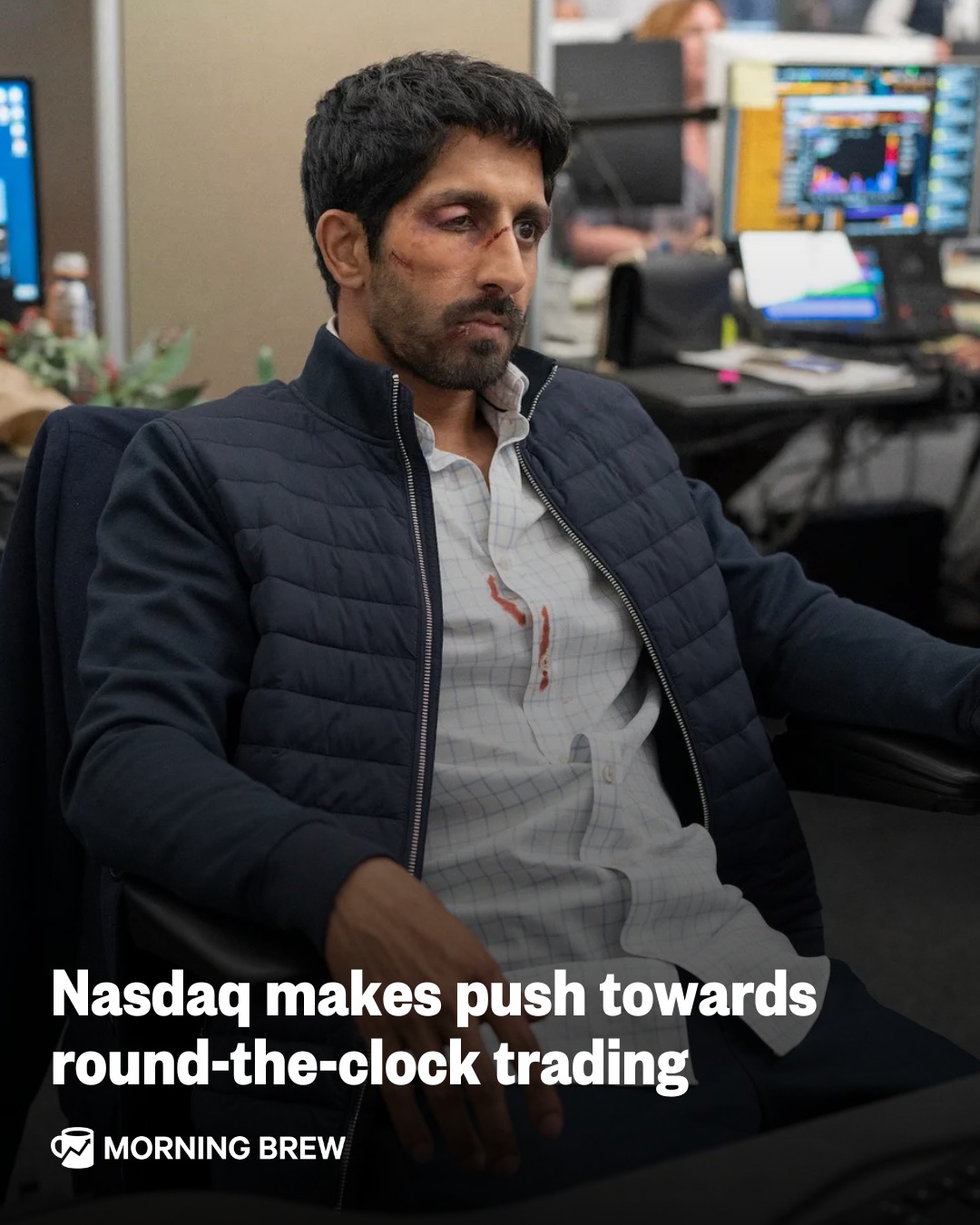 Nasdaq wants to cater to international and insomniac investors.⁣
⁣
The NYC-based stock exchange said this week it has asked regulators to approve a nighttime trading session from 9 p.m. to 4 a.m., which would leave it open 23 hours on weekdays. The move would add to Nasdaq’s current early morning and late night trading—that complement its regular daytime session running from 9:30 a.m. to 4 p.m.⁣
⁣
Expanding Nasdaq’s hours would allow quick trades on news dropping in the wee hours of the night, a big boon for international traders who would be able to participate in the US stock market in real time when the sun is up for them.⁣
⁣
But critics say it could leave investors with less time to ponder after-hours news, potentially leading to less efficient pricing. Some on Wall Street worry that extending trading hours would make trading volumes sparser, increasing market volatility. Wells Fargo's trading desk called it “literally the worst thing in the world,” saying it would make stock investing “even more like gambling.” Stock exchanges deliver the best value to investors when there are many simultaneous trades—which typically occurs around opening and closing times.⁣
⁣
Nasdaq is aiming to debut its 23-hour days in the second half of 2026.⁣
⁣
📸 : 'Industry' / HBO Max