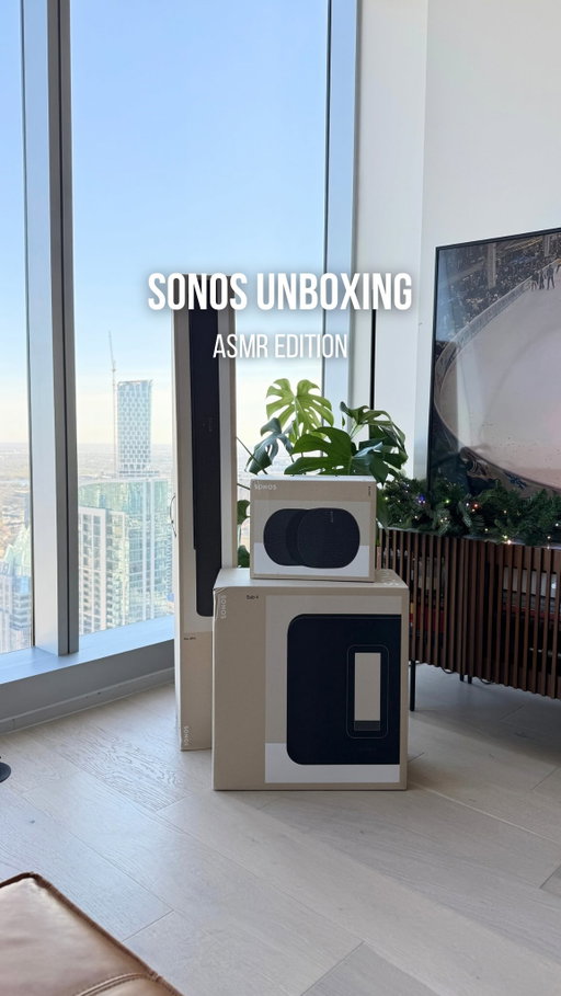 Unboxing my new Sonos Ultimate Immersive Set 🙂‍↕️🔊

#Sonos #hometheatersetup #ASMRUnboxing
#SmartHomeTech #apartmentliving 

Sonos Ultimate Immersive Set, Sonos Arc Ultra unboxing, Sonos home theater system, Dolby Atmos soundbar setup, premium home audio, apartment home theater, smart speaker surround sound, Sonos sub and surrounds, minimalist tech setup, aesthetic home tech, ASMR tech unboxing, high end sound system, Sonos Arc Ultra review, living room audio upgrade