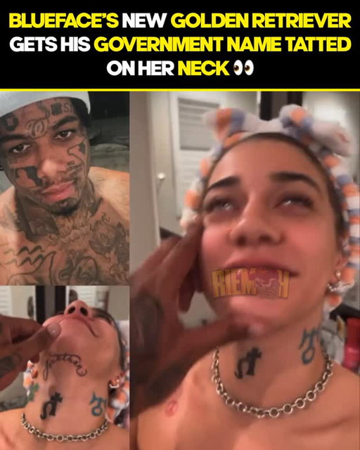 #Blueface’s new girl gets his name tattooed on her throat the same day #Chrisean gets her face tat removed 👀