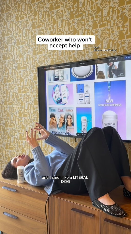 #ad #SecretDeoPartner There is an “I” in “Team”... @secretdeodorant Secret Clinical Antiperspirant Deodorant gives you 3x the sweat protection and helps support your skin’s moisture barrier with Hyaluronic Acid, so smelling fresh doesn’t have to be on your personal worry list. #comedy #corporate #9to5 #stressed #deodorant