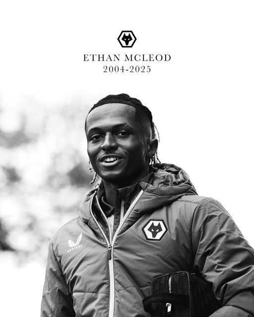 We are heartbroken by the tragic passing of Ethan McLeod at the age of 21.

Ethan joined @wolvesacademy at seven-years-old and went on to sign professional terms at the club, before leaving in September 2024.

We are sending our thoughts and love to Ethan’s family, friends and everyone at Macclesfield.

Ethan’s younger brother Conor is currently in our under-21 squad and the whole club will be providing care and support to him and his family.

We will observe a minute’s silence at Saturday’s first-team fixture against Brentford, to remember and honour Ethan.

💛