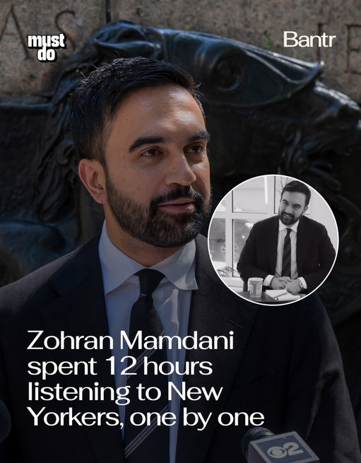 From 8am to 8pm on Sunday, Zohran Mamdani sat down one-on-one with New Yorkers at the Museum of the Moving Image in Astoria, listening to their dreams, their worries, and the changes they want to see across the city.

Media via Zohran Mamdani Instagram

#readbantr #mustdonyc #newyork #mamdani