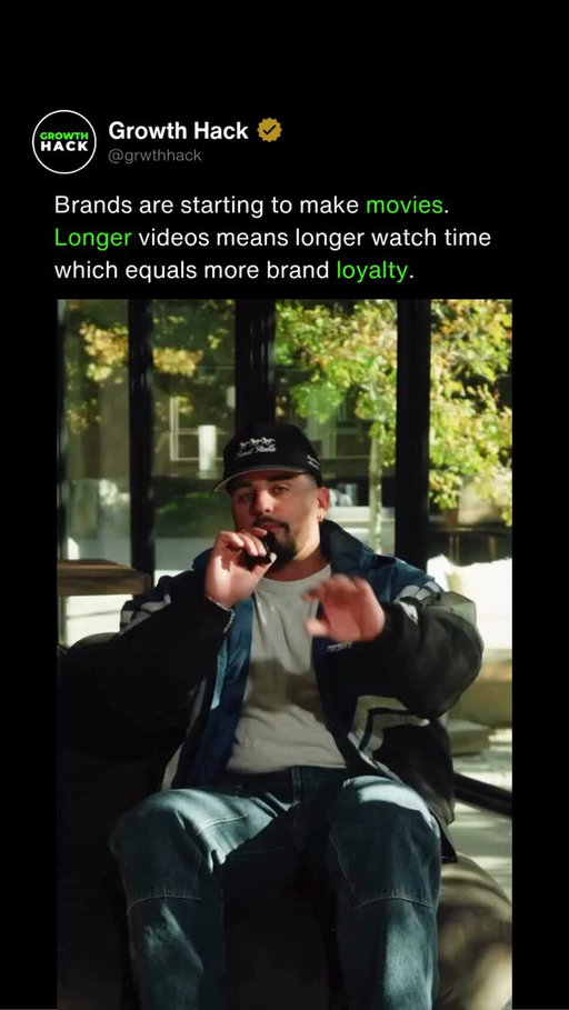 Brands are starting to make movies. Langer videos means more watch time, which equals more brand loyalty.

(house.of.ag)