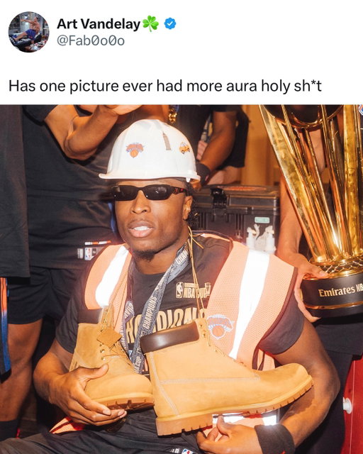 OG Anunoby was straight up aura farming after being awarded the Knicks DPOG Timbs for the NBA Cup Championship 😂💀

Now just imagine if the Knicks were to win the NBA Finals 👀