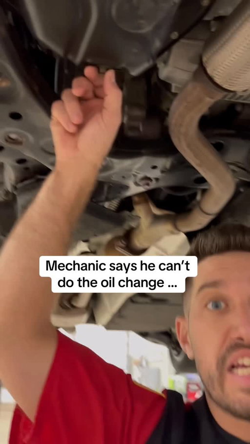 Mechanic can’t get the drain plug off to do the oil change and tries to send the customer back to where he got the oil changed last time…. 🤣 #oilchange #cardealership #carmaintenance