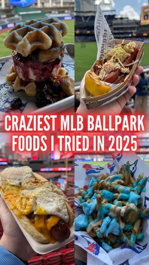The Top-5 craziest food items I tried at MLB ballparks in 2025! ⚾️🌭

#mlb #baseball #ballpark #ballparkfood #stadiumfood 

(At The Ballpark Food Review, At The Stadium Food Review)