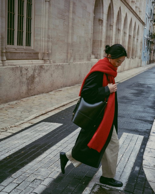 a pop of red and a cosy knit is all we need at this time of the year 🤍running around town for some last min shopping before I go in hibernation :)) @sezane