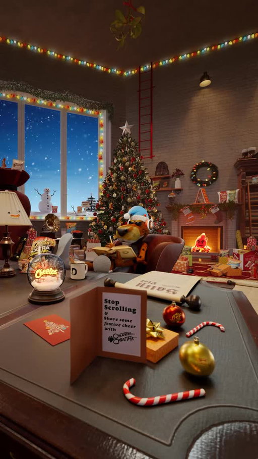 tune in and chill out with Chester to some holiday beats… 🎄🎁