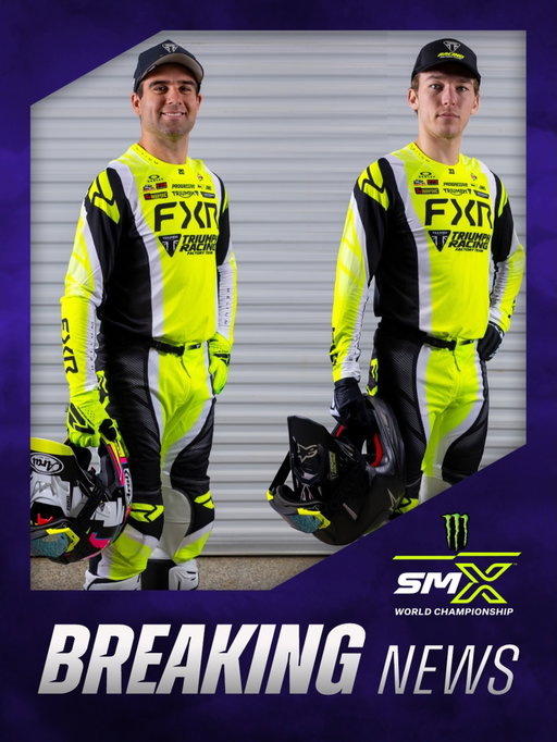 🚨 @OfficialTriumphRacing announces it’s 450SX debut ⬇️ 

“Jordon Smith and Austin Forkner confirmed for Triumph’s inaugural 450SX campaign in 2026! 🇺🇸 🤝

Austin Forkner is set for his premier class debut aboard the TF 450-X at Anaheim 1, before returning to the TF 250-X for his assault on the 250SX East crown.

Jordon Smith will return to action once fully recovered from shoulder surgery, making his maiden 450SX appearance.”

#SMX #SupercrossLIVE #Triumph
