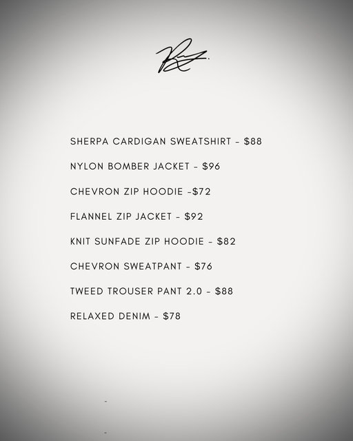 I’m not blind to how expensive everything’s getting — I feel it too. That’s why I’ve always tried to keep Richie Le Collection priced in a way that feels fair, pushing hard to stay under $100 whenever/however we can. 

This brand was never about squeezing more out of people. It’s about trust and taking care of the community that’s supported us from day one. Thank you to guys 🙏

Excited to offer you guys our holiday collection tomorrow morning. Appreciate every single one of you. Lmk if you guys need any sizing recs!