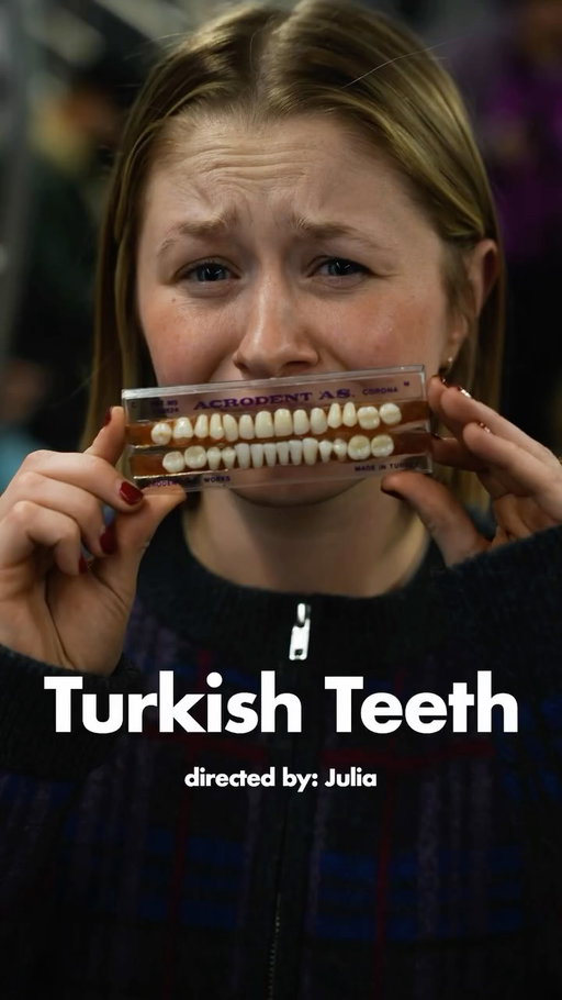 TURKISH TEETH 🦷🎬

DIRECTED BY JULIA - @lettucemuncher23 

Created by: @worldofjeb
Host / AD: @becca.ford
Producer: @andrea_patella
Camera: @worldofjeb
DP: @flockofswan
Sound: @blissofphoenix
Actor: @hallieawalker 

A @fallenmedia original series
——
#15secondfilm #shortfilm #nyc