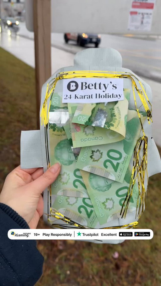 Betty’s 24-Karat Holiday kicks off with a hidden cash drop in the city🎄✨ Find it, keep it, and don’t forget to DM us - we want to say hi! 💫 Follow us so you don’t miss the next drop!