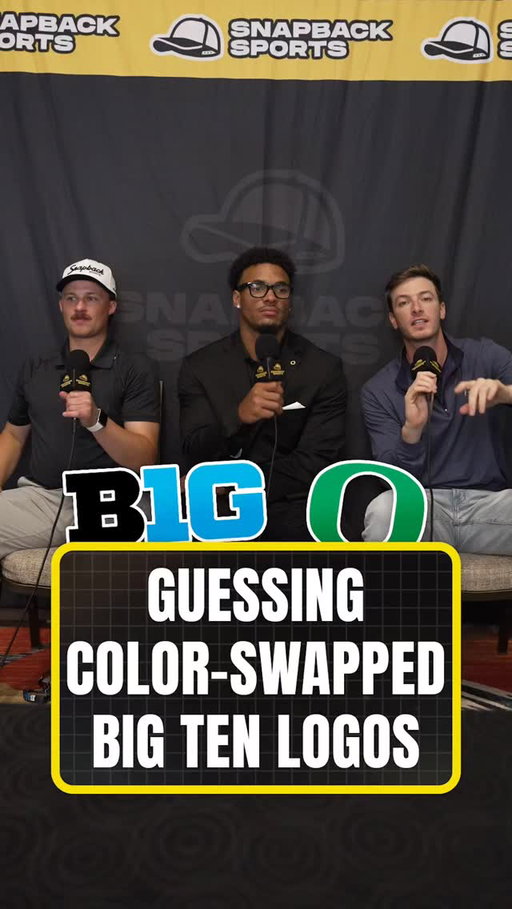 Guessing Color-Swapped Big Ten Logos w/ Oregon TE @kenyon_sq 🦆