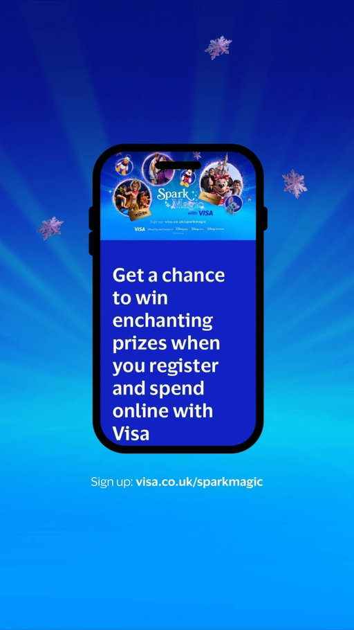 Ready to wish upon a (Visa) star? ✨

Every £50 you spend online with a registered Visa card between 8 Dec 2025 - 15 Jan 2026 = another chance to win!
You could win:
🎢 A trip to Disneyland® Paris
🎭 Theatre tickets to Disney’s The Lion King or Hercules
🧸 Or one of thousands of Disney Store plushies

Hit the link in bio to register your Visa (just add a few details + link your card so your entries count automatically).

UK. 18+. Enter 8th December 2025. Ends 15th January 2026. £50 minimum online spend on linked Visa card required. Specific Disney Store plushie subject to availability. At participating merchants only. To sign up and for full terms & exclusions, visit visa.co.uk/campaign/sparkmagic