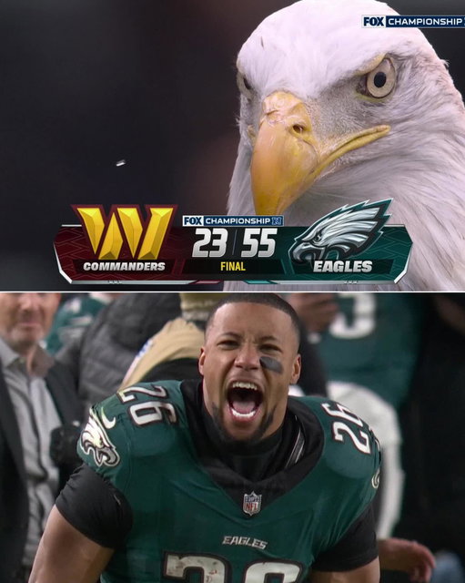 The Eagles dominated their last meeting with the Commanders in last year’s NFC Championship game 😤

PHIvsWAS– Saturday 5pm ET on FOX/FOX One
watch.nfl.com