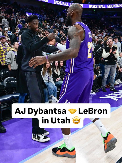 @aj.dybantsa pulled up on @kingjames in Salt Lake 🤝