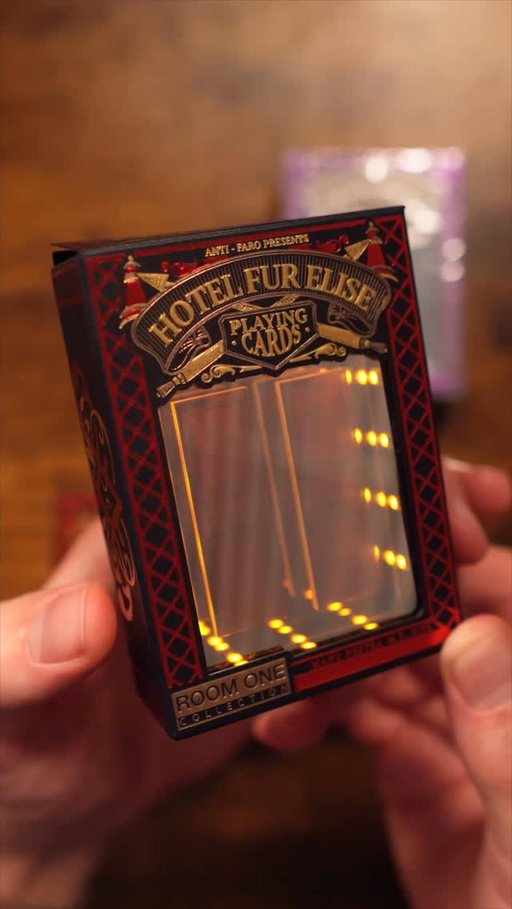 Which of these Hotel Fur Elise playing cards do you like the best? 
•
Decks by: @roomonecards 
•
#unboxing #asmr #playingcards #danielhuckins #reels