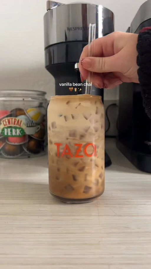 BRB, copying @ashleeyy07 vanilla bean dirty chai ASAP 😌☕️

Brown sugar, vanilla bean paste, a shot of espresso and TAZO Classic Chai concentrate = cozy perfection.
#TAZOChai #DailySip