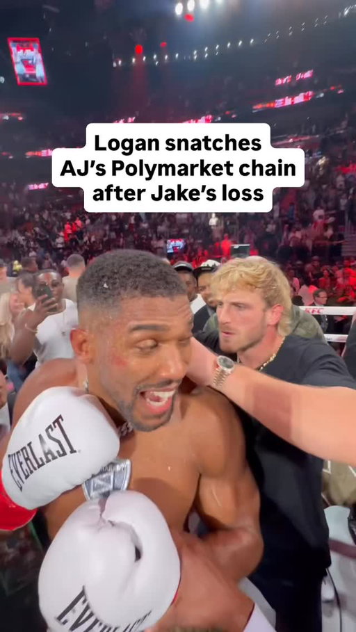 Logan Paul snatched Anthony Joshua’s $500k Polymarket chain after Jake Paul’s loss💀