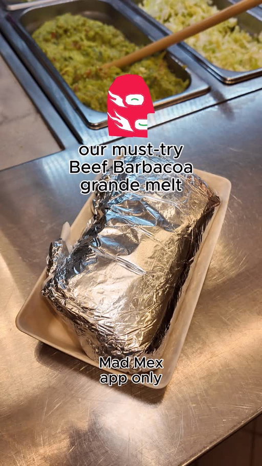 Want a GRANDE feed? Try this one for yourself in one click 🔥 Order “The Best Kept Secret” limited-time menu item in the Mad Mex app 💚🌯 #madforit #beefbarbacoa #grande