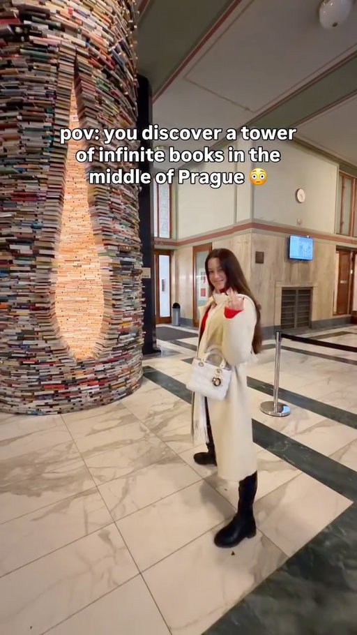 -follow @thelosttwo for more travel inspo ✨

The Infinity Book Tower in Prague 🤍📚

Over 8,000 books stacked into what feels like a never ending tunnel of stories.

Standing here made us wonder… if you pulled one book out, would the whole thing fall apart or keep going forever?

📍 Municipal Library of Prague, Czech Republic

#prague #praha #czechrepublic #praguelife #beautifuldestinations library booklovers europevibes travelinspo