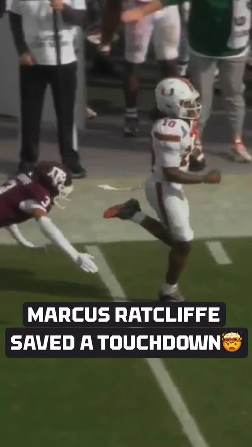 Touchdown-saving tackle by Ratcliffe 🤯

Miami would go on to miss a field goal in their ensuing drive.