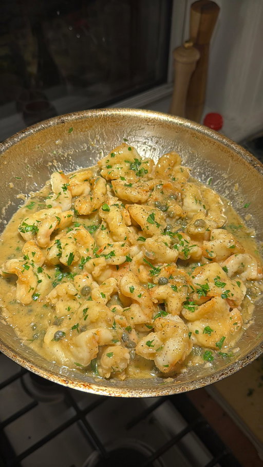 ponzu shrimp piccata over rice 🍤 inspired to make this after eating a great version at @ffffooooooood this week
