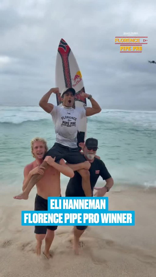 Massive congrats to @elihanneman 2025 Florence Pipe Pro winner 🏆 

📺Watch @florence_marine_x #PipePro Finals Day LIVE at worldsurfleague.com | @hawaiihta @rogue.tv