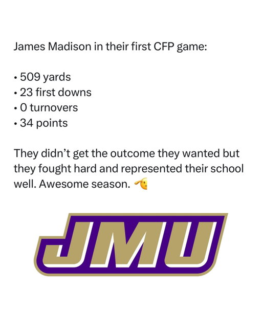 James Madison fought until the very end tonight and represented their school well.

Congrats to the Dukes on their greatest season in program history and for making this season (and especially the past few weeks) a ton of fun 🫡