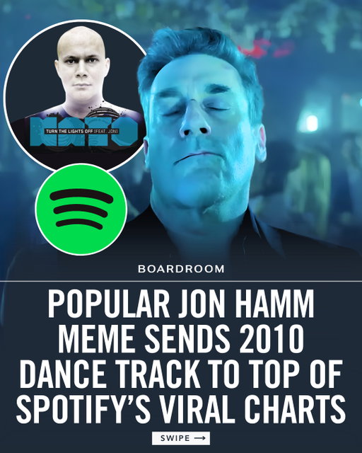 A 15-year-old dance track is finding new life thanks to an unexpected TV moment.⁠
⁠
Danish DJ and producer Kato’s ‘Turn The Lights Off,’ released in 2010 with Jon Nørgaard, has surged to the top of Spotify’s Viral 50. The song is now pulling roughly 140,000 daily streams and has surpassed 35 million total plays, driven almost entirely by renewed social traction.⁠
⁠
The resurgence traces back to a TikTok trend built around a brief club scene featuring Jon Hamm in Apple TV+’s ‘Your Friends & Neighbors.’ Users are pairing small personal wins with a clip of Hamm swaying under blue lights, eyes closed, letting the track’s house rhythm take over. The format has turned a forgotten club record into a streaming breakout.⁠
⁠
(🎥: @appletv, @misterrpuss, @kieranhdarby, @kato_music, @edm)