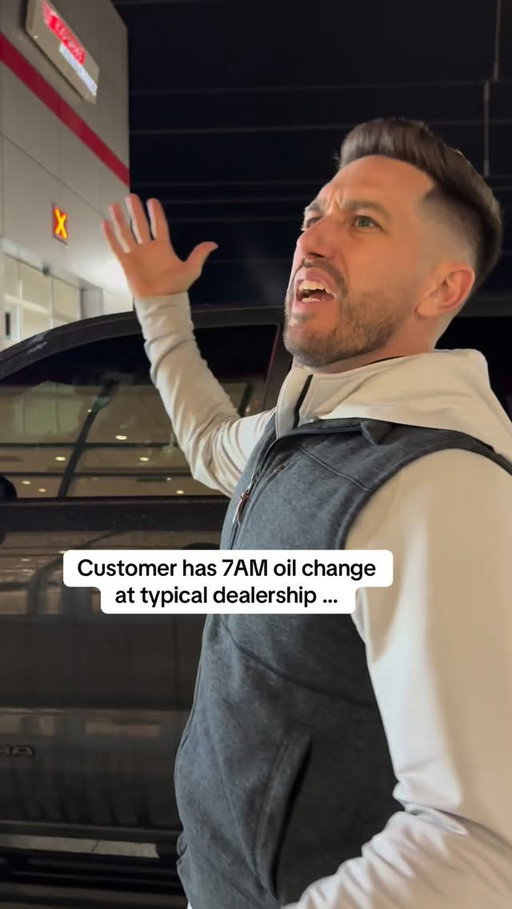 Early bird oil change turns into a not so early bird oil change … #oilchange #cardealership #mechanic