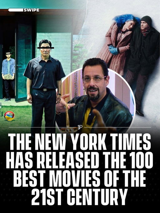 Swipe ⬅️ The New York Times recently published its official 100 Best Movies of the 21st Century list, created by polling more than 500 influential filmmakers, actors, and critics who each named their top films released since January 1, 2000. 

The list spans a wide range of genres, countries, and styles, with Parasite topping the ranking, followed by Mulholland Drive, There Will Be Blood, In the Mood for Love, and Moonlight among the highest-ranked films.

-
#news #viral #pubity