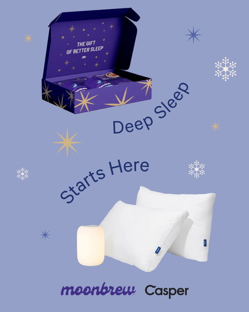 GIVEAWAY CLOSED!!
Give your nights the gift of deeper, cozier sleep ✨

We’ve partnered with @moonbrew to giveaway:
✨ A Casper Silent Night Bundle
✨ A MoonBrew Holiday Gift Box

To enter:
• Follow @casper & @moonbrew 
• Like this post
• Tag a friend
• Share to your Stories + tag us for a bonus entry

No purchase necessary. Must be 18+ and located in the U.S. to enter. Giveaway ends December 22 at 12:00am ET. Winner will be notified via DM from the verified @Casper account. One winner per prize. This giveaway is not affiliated with or sponsored by Instagram.