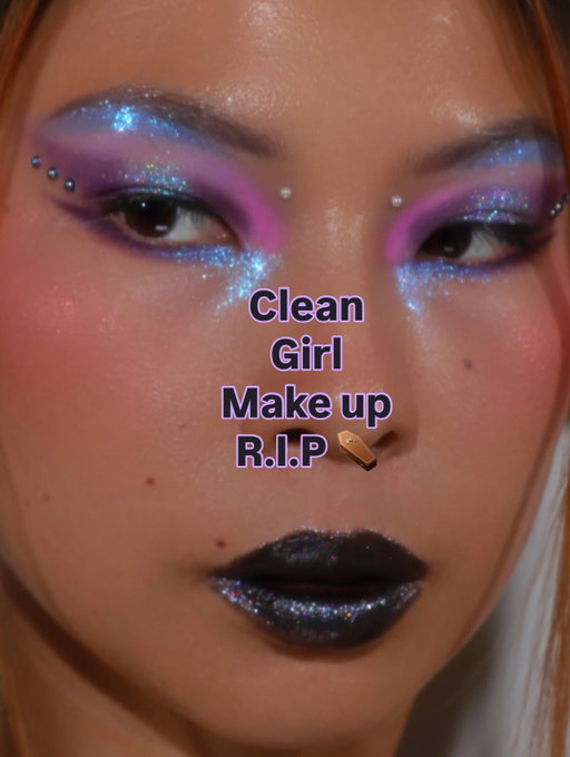 Did someone say clean girl makeup is finally dead?
Oh thank god! Good riddance. 

I’ve been creating beauty content since 2018.
My style has definitely evolved, but one thing has always stayed the same: my love for color, texture, creativity and self expression.

So many creative, colorful makeup artists have been doing this for years—without the recognition they deserved. 

It feels like it’s finally our time to shine.
May 2026 be the most fun, expressive, colorful era of makeup yet.

Clean girl had her moment. As this year ends…so should she!