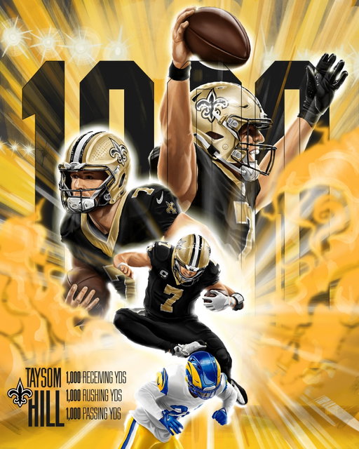 Hill is now the only player with over 1,000 yards passing, rushing, and receiving in the @nfl Super Bowl era.