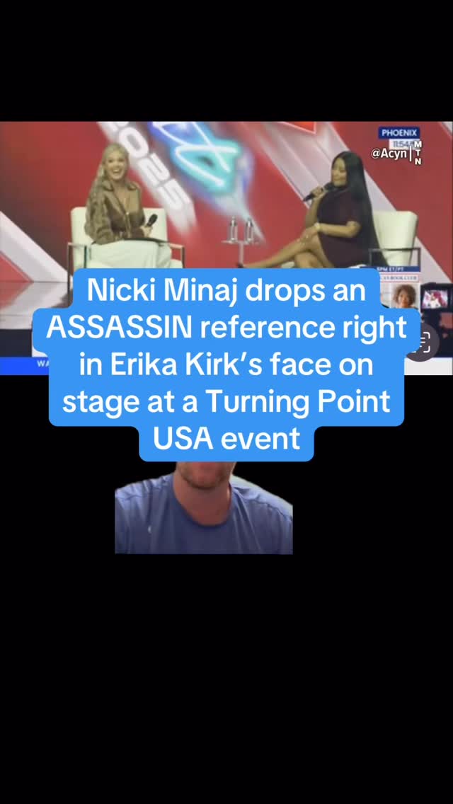 Nicki Minaj drops an ASSASSIN reference right in Erika Kirk’s face on stage at a Turning Point USA event. First of all, why is this happening? Second of all, there’s literally only one word in ALL of Bill Shakespeare’s English she needed to avoid there, and somehow she said it. Third of all, Erika Kirk had her own slip up when she accidentally said “grift” when talking about her husband on stage. Words matter folks!