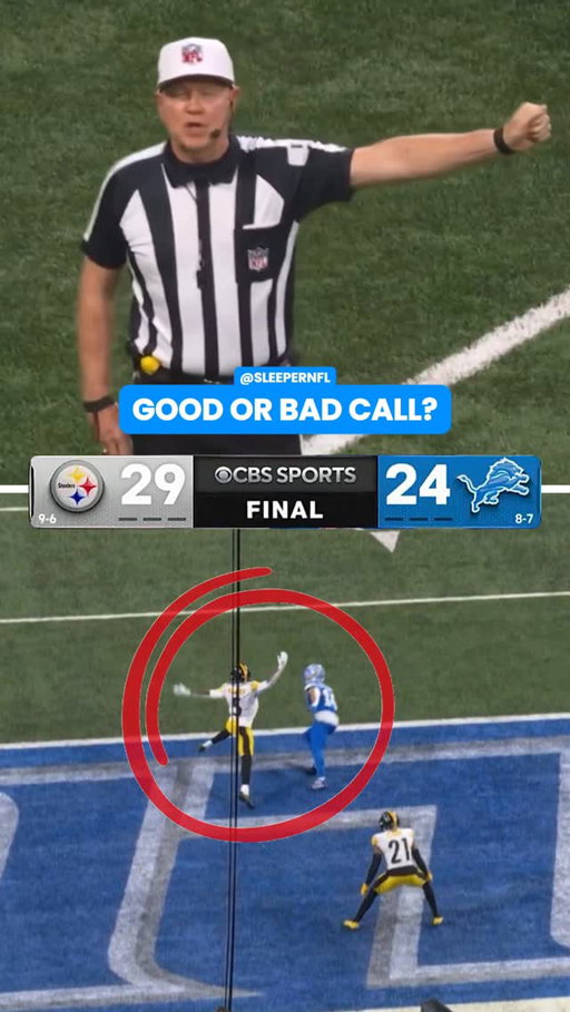 The Steelers WIN on an Amon-Ra St. Brown offensive pass interference call. Was this the right call? 🫣 #nfl #lions #steelers #football