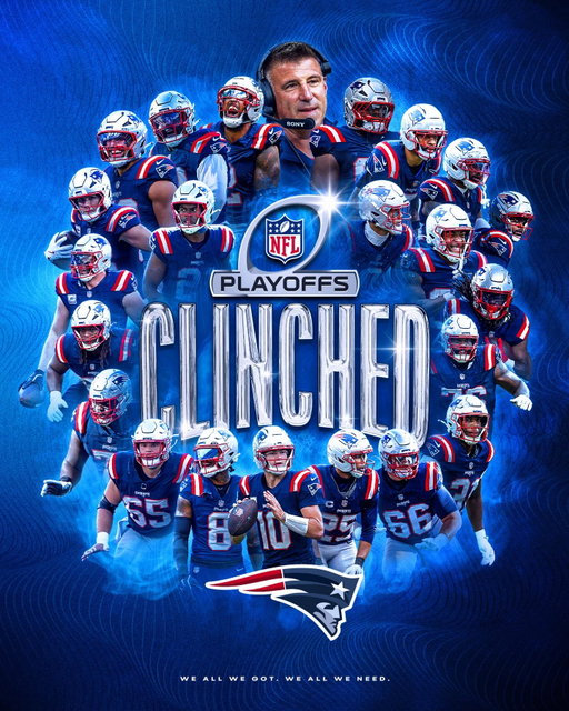 THE PATRIOTS ARE IN THE PLAYOFFS.