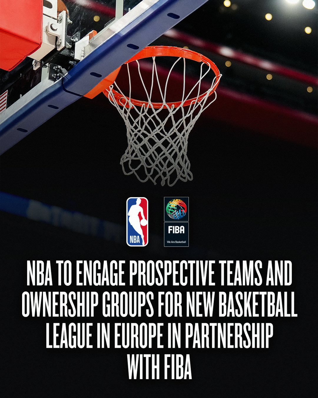 The National Basketball Association (NBA) and the International Basketball Federation (@FIBA) today announced that they will in January move forward in their joint exploration of a new professional, pan-European men’s basketball league by engaging prospective teams and ownership groups in the process to join the league.

In addition to permanent spots, the new league would offer every team in a FIBA-affiliated domestic league in Europe a merit-based pathway to qualify on an annual basis either through FIBA’s Basketball Champions League (BCL) or an end-of-season qualifying tournament.  The league would also align its schedule with domestic league and national team schedules, allowing players to represent their club and national team year-round.

As part of the new league, the NBA and FIBA would also plan to dedicate financial support and resources to the continued development of Europe’s basketball ecosystem, including domestic leagues, club team academies, and the NBA and FIBA’s existing programs to develop aspiring players, coaches and referees at all levels of the game.